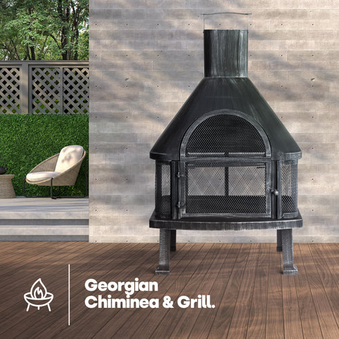 Georgian Steel Chiminea & Grill